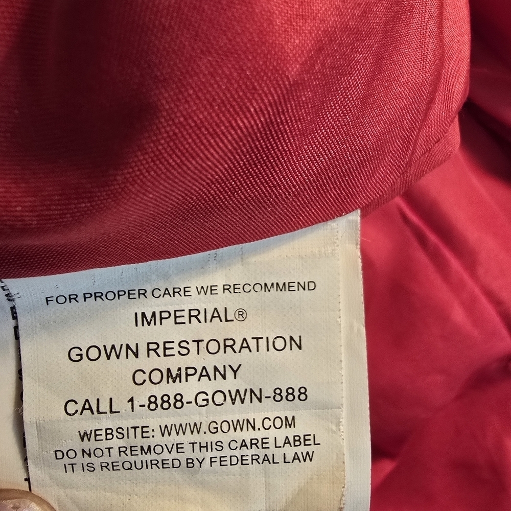 Tony Bowls Paris - Fabulous Red Strapless Vintage Gown with Ruffle Details - Picture 15 of 16